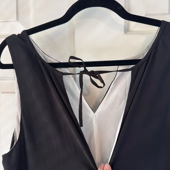 Eileen Fisher Black Sleeveless Shift Dress 100% Silk Lined Size Medium - Picture 4 of 8